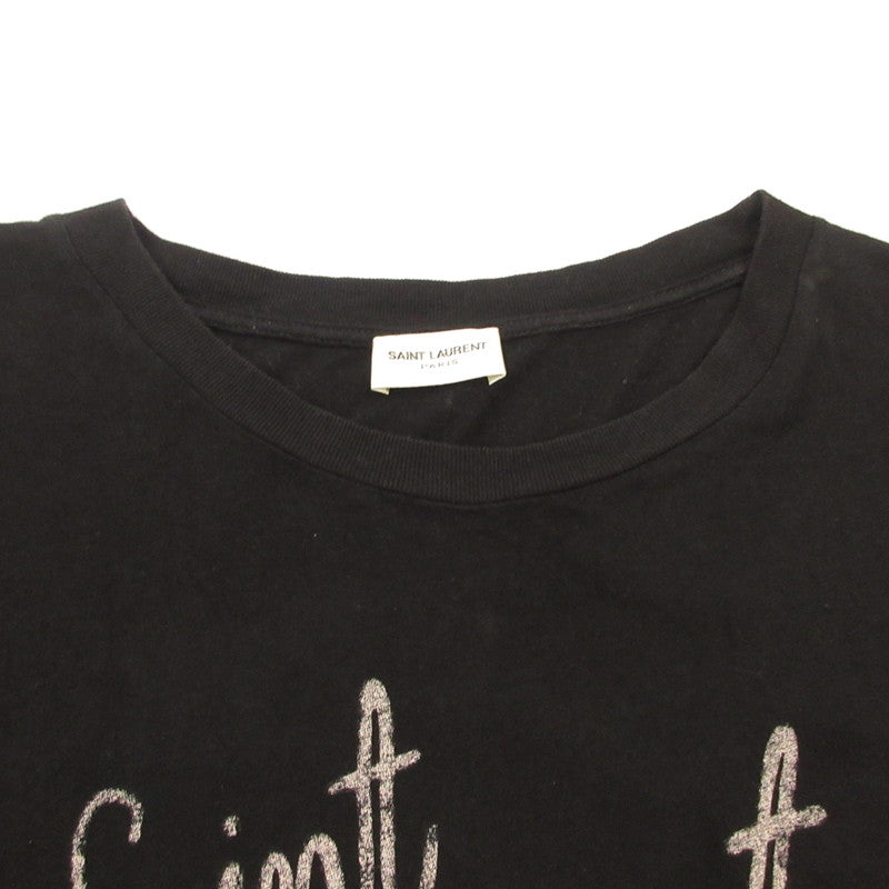 SAINT LAURENT | サンローラン BOUCHE/NO SMOKING 半袖Ｔシャツ 482676YB1HU1004 ブラック サイズ：3【姫路東店】