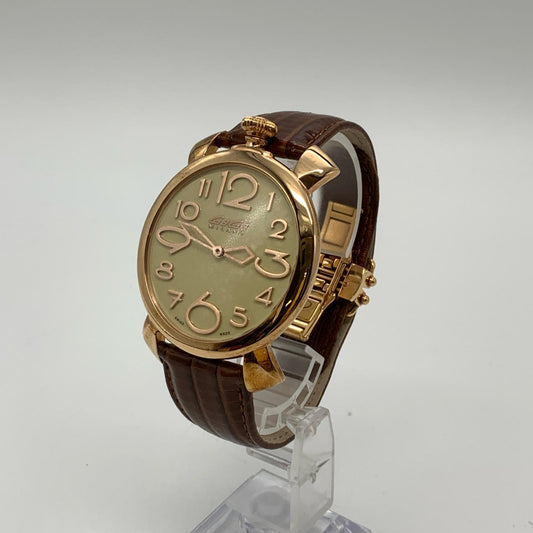 GaGaMILANO | ガガミラノ MANUALE THIN 46mm 腕時計 5091 アナログクォーツ ゴールド【姫路東店】