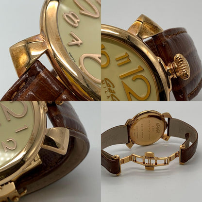 GaGaMILANO | ガガミラノ MANUALE THIN 46mm 腕時計 5091 アナログクォーツ ゴールド【姫路東店】