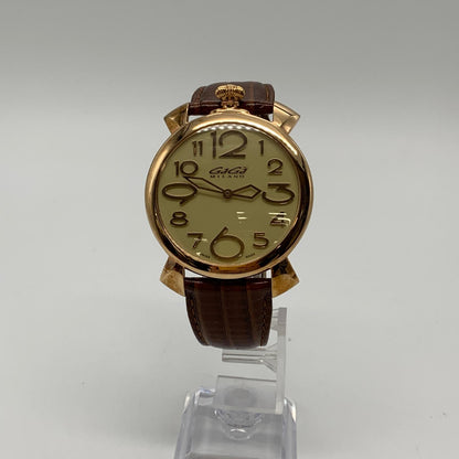 GaGaMILANO | ガガミラノ MANUALE THIN 46mm 腕時計 5091 アナログクォーツ ゴールド【姫路東店】