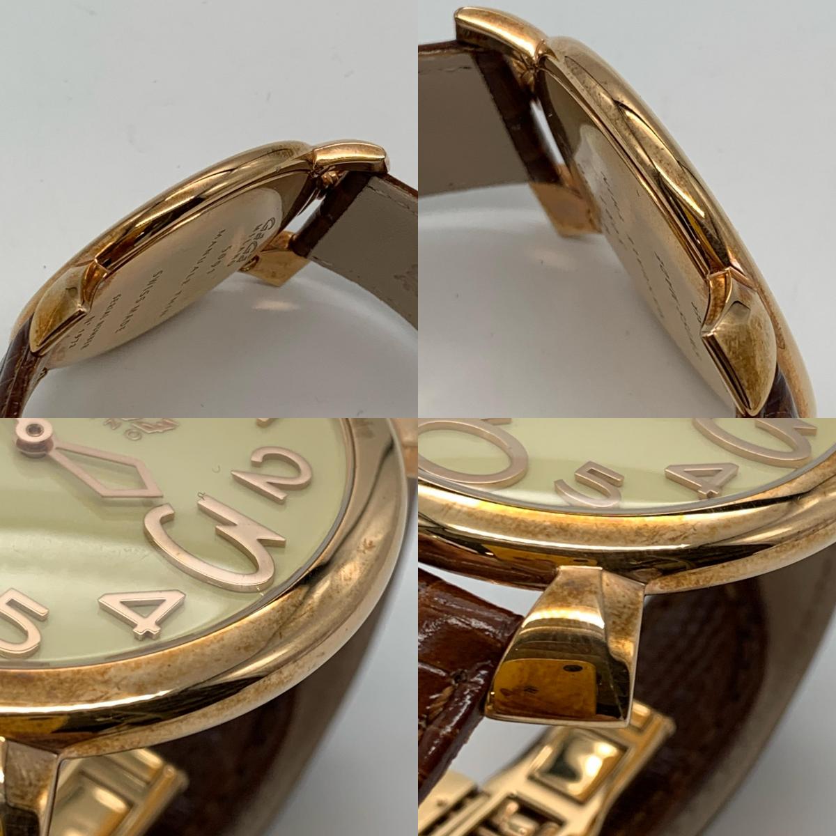 GaGaMILANO | ガガミラノ MANUALE THIN 46mm 腕時計 5091 アナログクォーツ ゴールド【姫路東店】