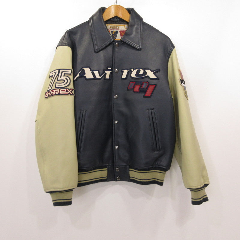 AVIREX | アヴィレックス 90'S GOALERS VARSITY JACKET レザー 783-4250003 ネイビー サイズ：M【姫路東店】