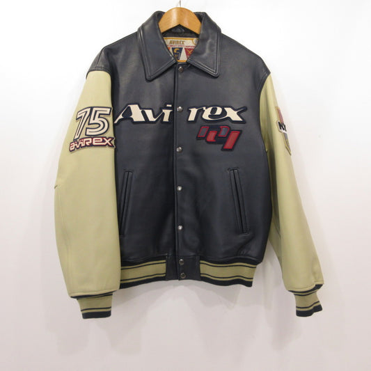 AVIREX | アヴィレックス 90'S GOALERS VARSITY JACKET レザー 783-4250003 ネイビー サイズ：M【姫路東店】