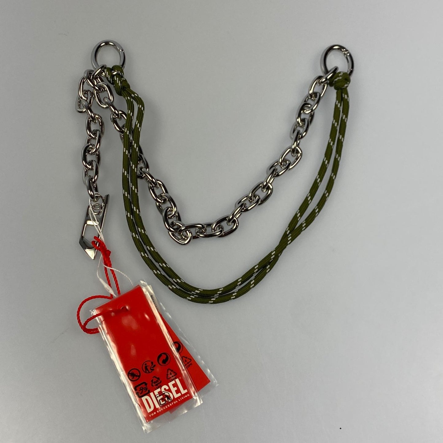 DIESEL | ディーゼル Charm in chain and rope その他小物 X10800P9133 チャーム シルバー【姫路東店】