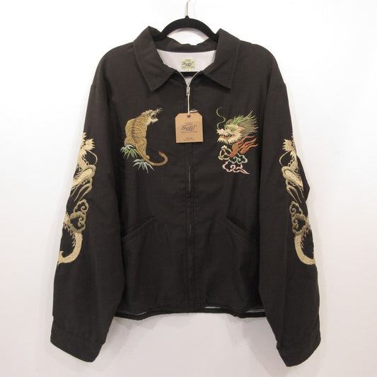 TAILOR TOYO(東洋エンタープライズ) | テイラートウヨウテイラートーヨー SOUVENIR JACKET AGED MODEL JAPAN MAP スーベニアジャケット GL15848AK /GOLD/ONLY ARK ブラック サイズ：L【姫路東店】