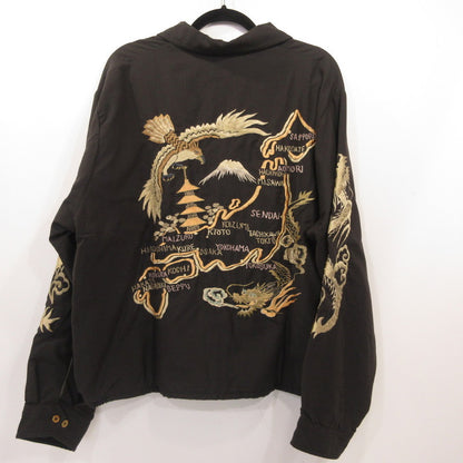TAILOR TOYO(東洋エンタープライズ) | テイラートウヨウテイラートーヨー SOUVENIR JACKET AGED MODEL JAPAN MAP スーベニアジャケット GL15848AK /GOLD/ONLY ARK ブラック サイズ：L【姫路東店】