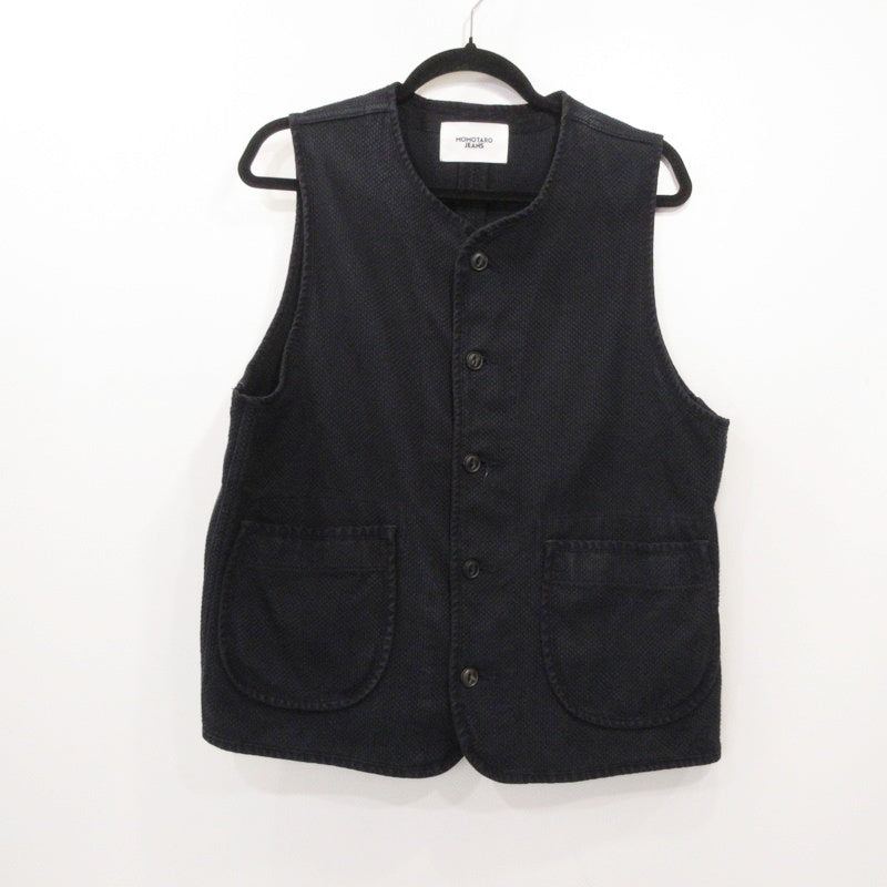 桃太郎ジーンズ | モモタロウジーンズ SASHIKO VEST ベスト MMVE6000 ネイビー サイズ：M【姫路東店】