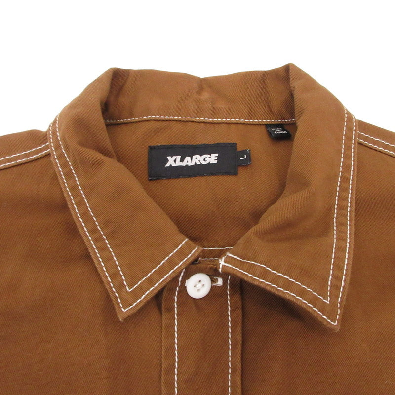X-LARGE | エクストララージ CONTRAST STITCH WORK SHIRT その他トップス 101204014003 ブラウン サイズ：L【姫路東店】