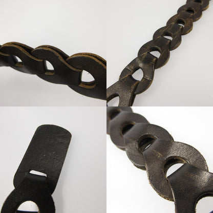 Llife ライフ LEATHER CHAIN BELT ベルト ブラウン【姫路東店】