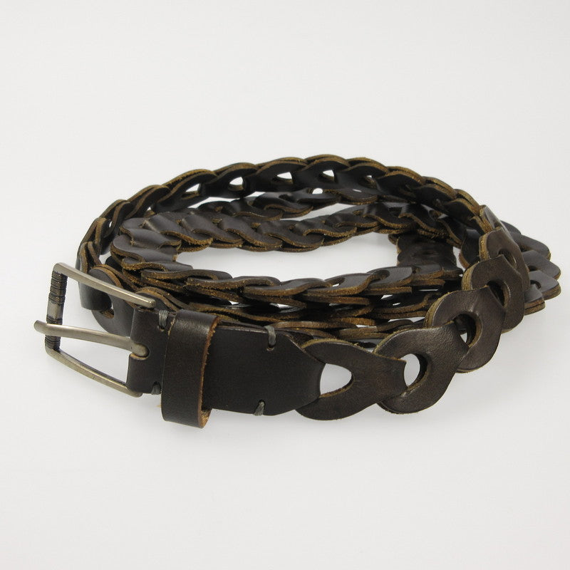 Llife ライフ LEATHER CHAIN BELT ベルト ブラウン【姫路東店】