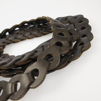 Llife ライフ LEATHER CHAIN BELT ベルト ブラウン【姫路東店】
