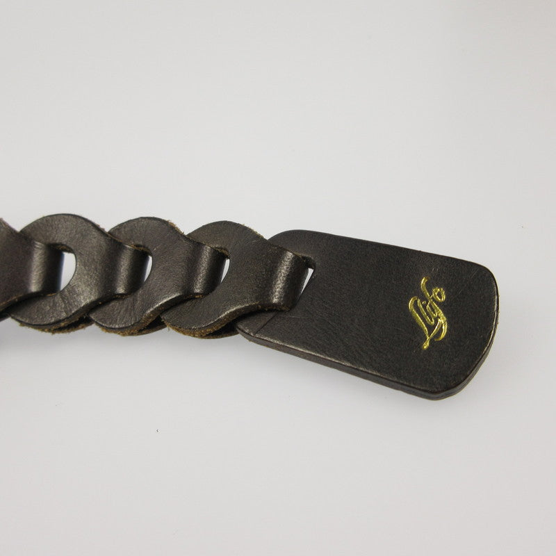 Llife ライフ LEATHER CHAIN BELT ベルト ブラウン【姫路東店】