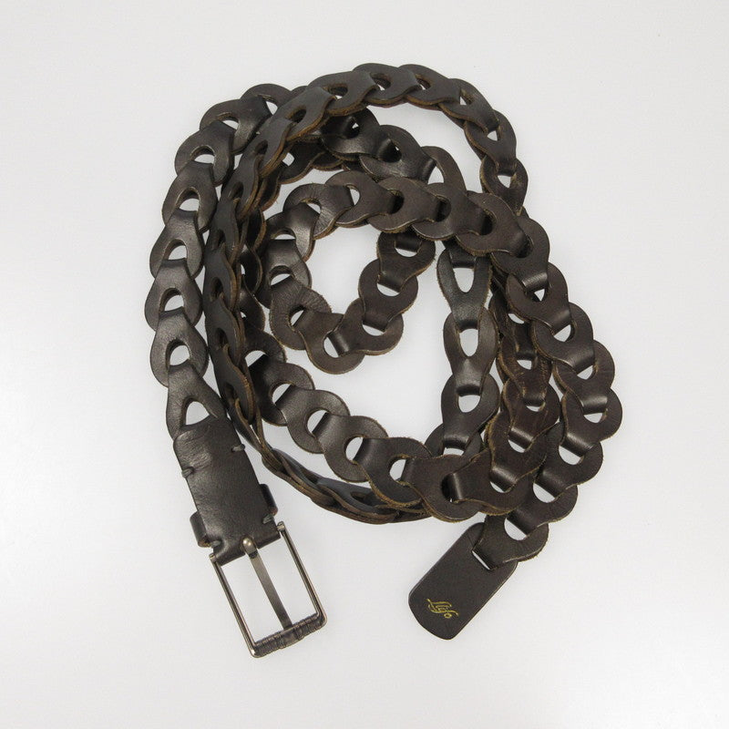 Llife ライフ LEATHER CHAIN BELT ベルト ブラウン【姫路東店】