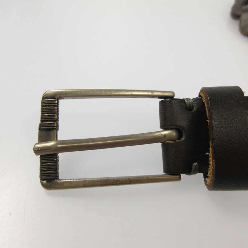 Llife ライフ LEATHER CHAIN BELT ベルト ブラウン【姫路東店】