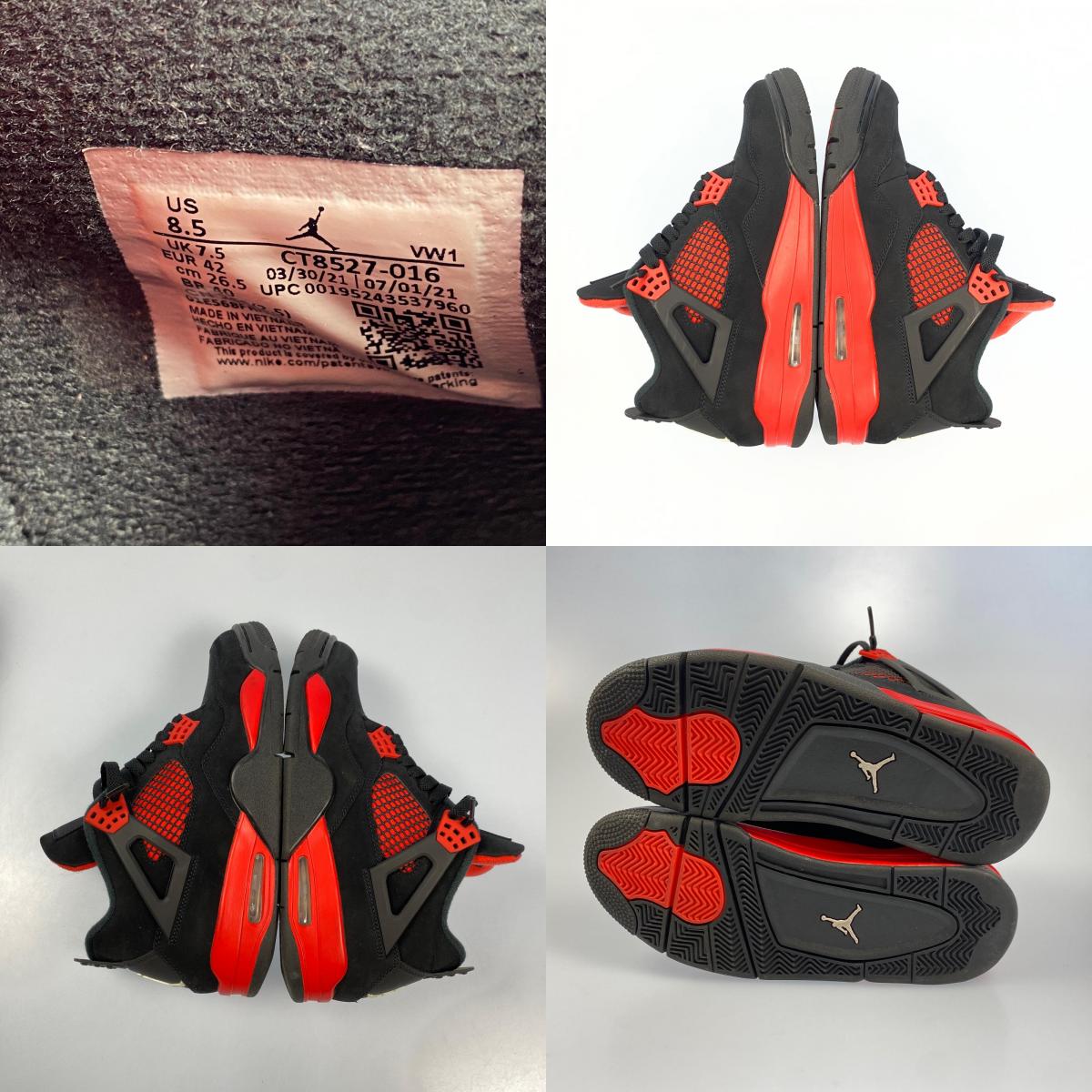 NIKE | ナイキ AIR JORDAN 4 RED THUNDER スニーカー CT8527-016 2022S/S 26.5cm ブラック 26.5cm【姫路東店】