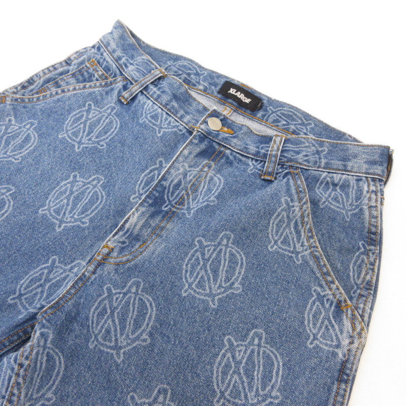 X-LARGE | エクストララージ ALLOVER CIRCLE XL DENIM PANTS デニムパンツ 101234031015 ブルー サイズ：30【姫路東店】