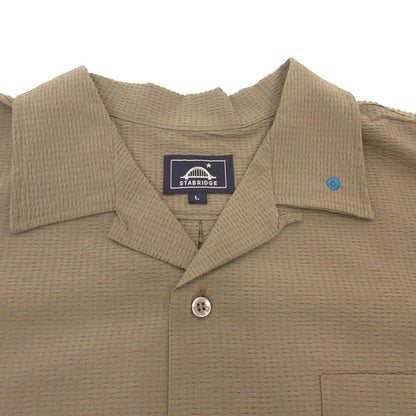 STABRIDGE スタブリッジ DotAir OPEN COLLAR S/S SHIRTS 半袖シャツ カーキ サイズ：L【姫路東店】