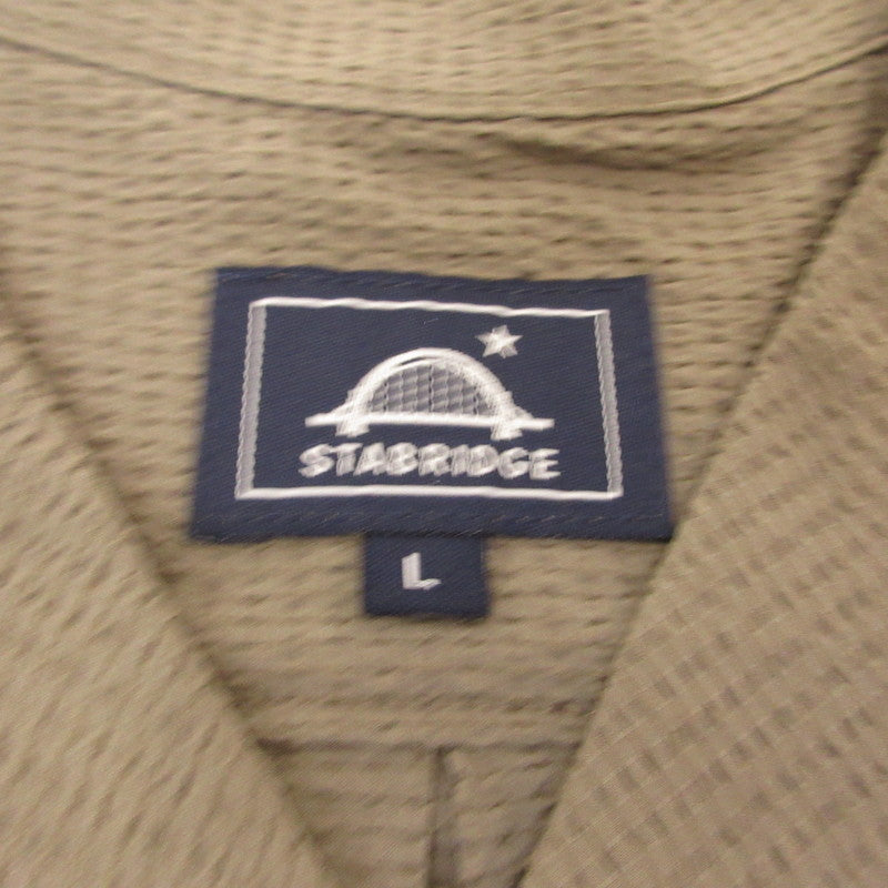 STABRIDGE スタブリッジ DotAir OPEN COLLAR S/S SHIRTS 半袖シャツ カーキ サイズ：L【姫路東店】