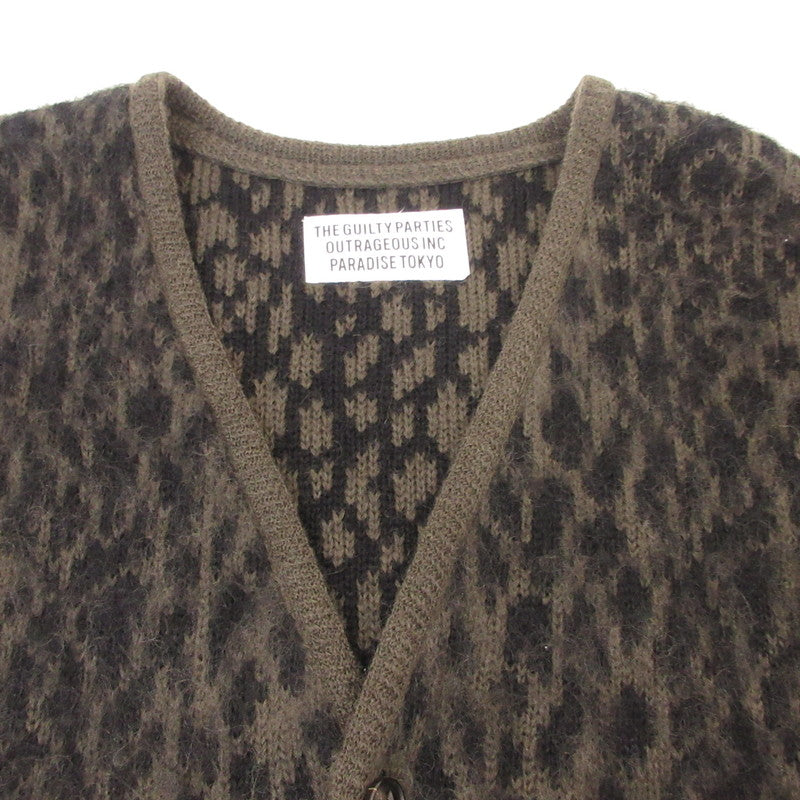 WACKOMARIA | ワコマリア LEOPARD HEAVY MOHAIR KNIT JACQUARD CARDIGAN カーディガン 23FW-WMK-KN15 サイズ：L【姫路東店】