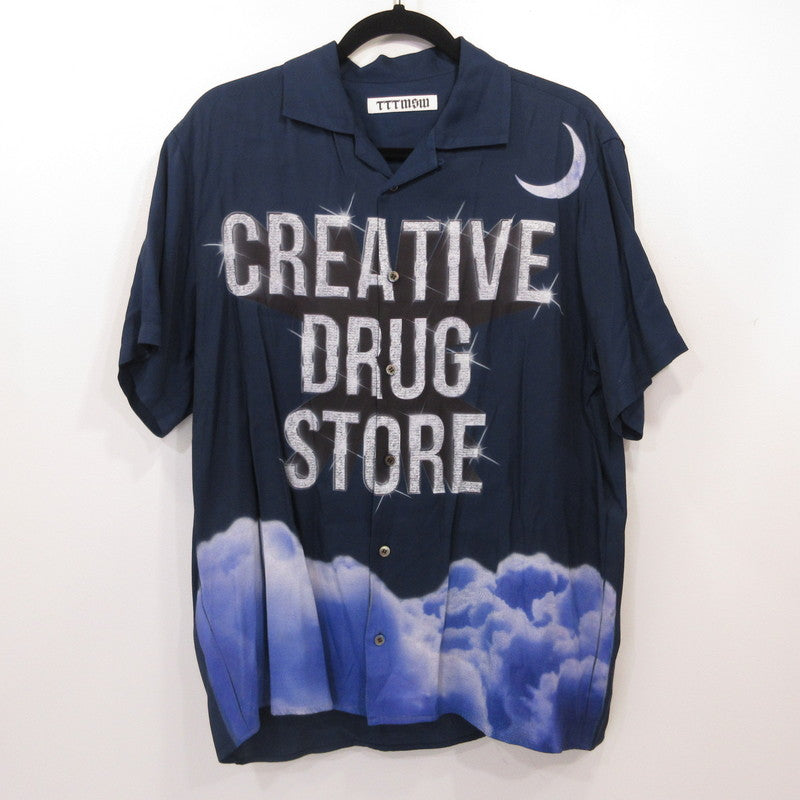 TTT MSW | ティー 半袖シャツ 19SS-SH-001-CDS ×Creative Drug Store ネイビー サイズ：M【姫路東店】
