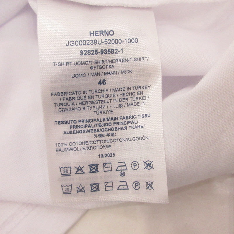 Herno | ヘルノ 半袖Ｔシャツ JG000239U 国内正規タグ ホワイト サイズ：46【姫路東店】