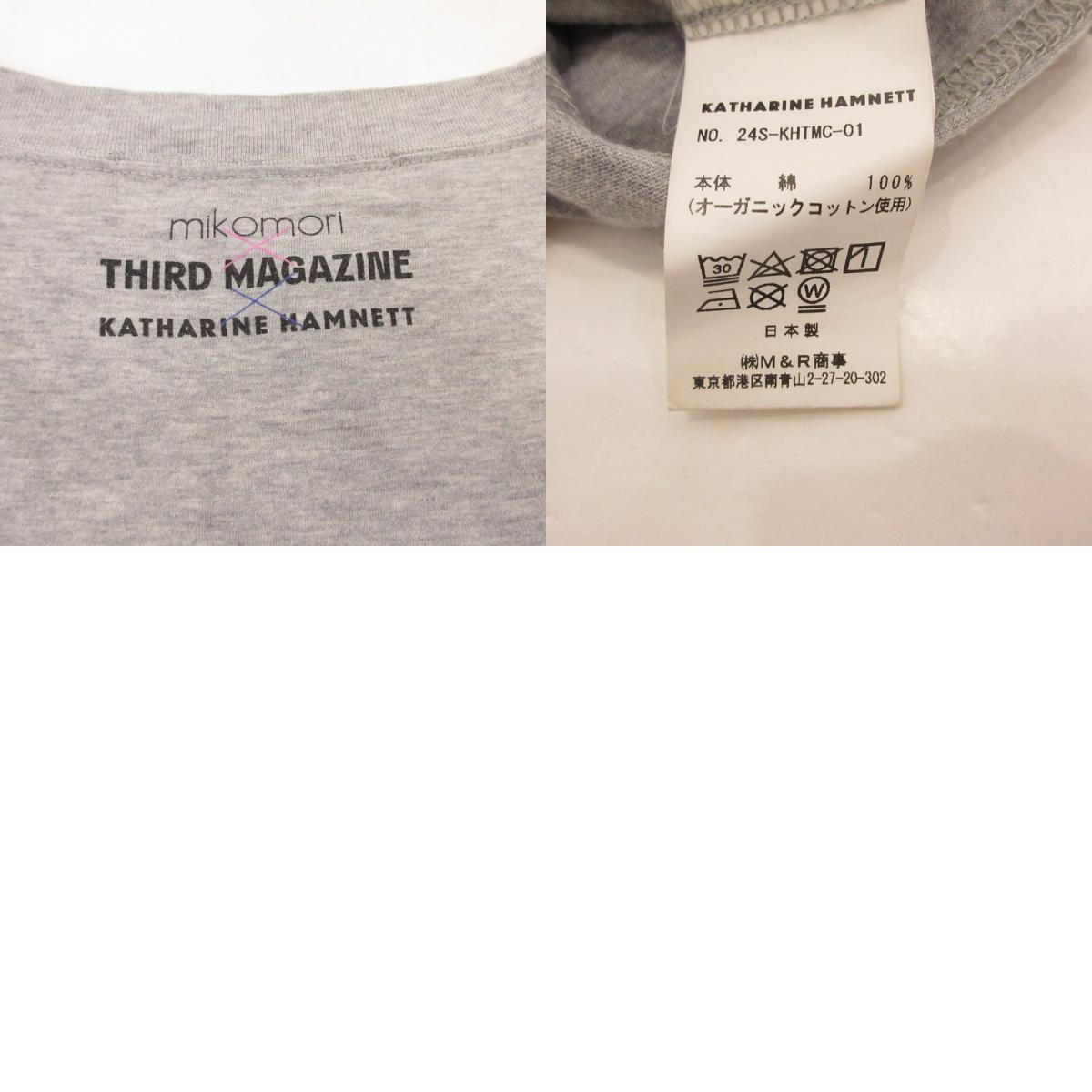 KATHARINE HAMNETT LONDON | キャサリンハムネットロンドン CHOOSE LIFE SLOGAN H/S TEE 半袖Ｔシャツ 24S-KHTMC-01 ×mikomori ｻｲｽﾞ:F グレー【姫路東店】