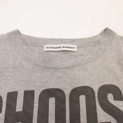 KATHARINE HAMNETT LONDON | キャサリンハムネットロンドン CHOOSE LIFE SLOGAN H/S TEE 半袖Ｔシャツ 24S-KHTMC-01 ×mikomori ｻｲｽﾞ:F グレー【姫路東店】