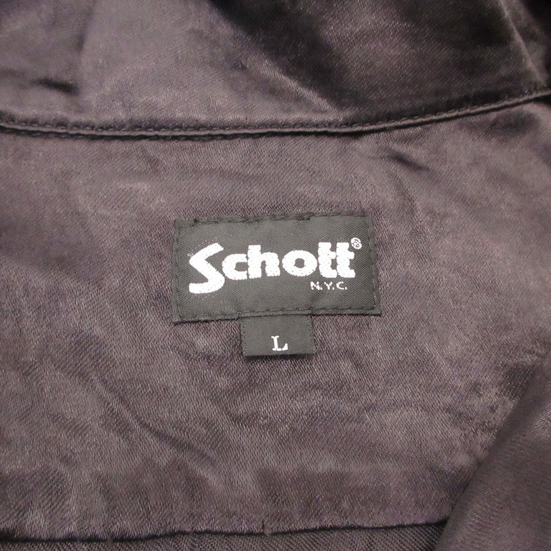 schott | ショット RAYON SUKA ASING S/S SHT 半袖シャツ 782-5123019 ブラック サイズ：L【姫路東店】
