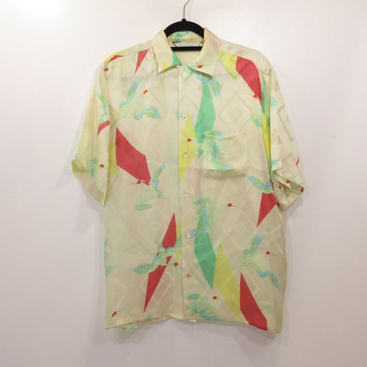 NIPOALOHA ニポアロハ 朱鷺 アロハシャツ サイズ：2【姫路東店】