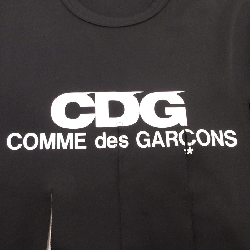 COMME des GARCONS | コムデギャルソン Hem-Slit Logo Printed T-Shirt 半袖Ｔシャツ SZ-T1014 ブラック サイズ：XL【姫路東店】