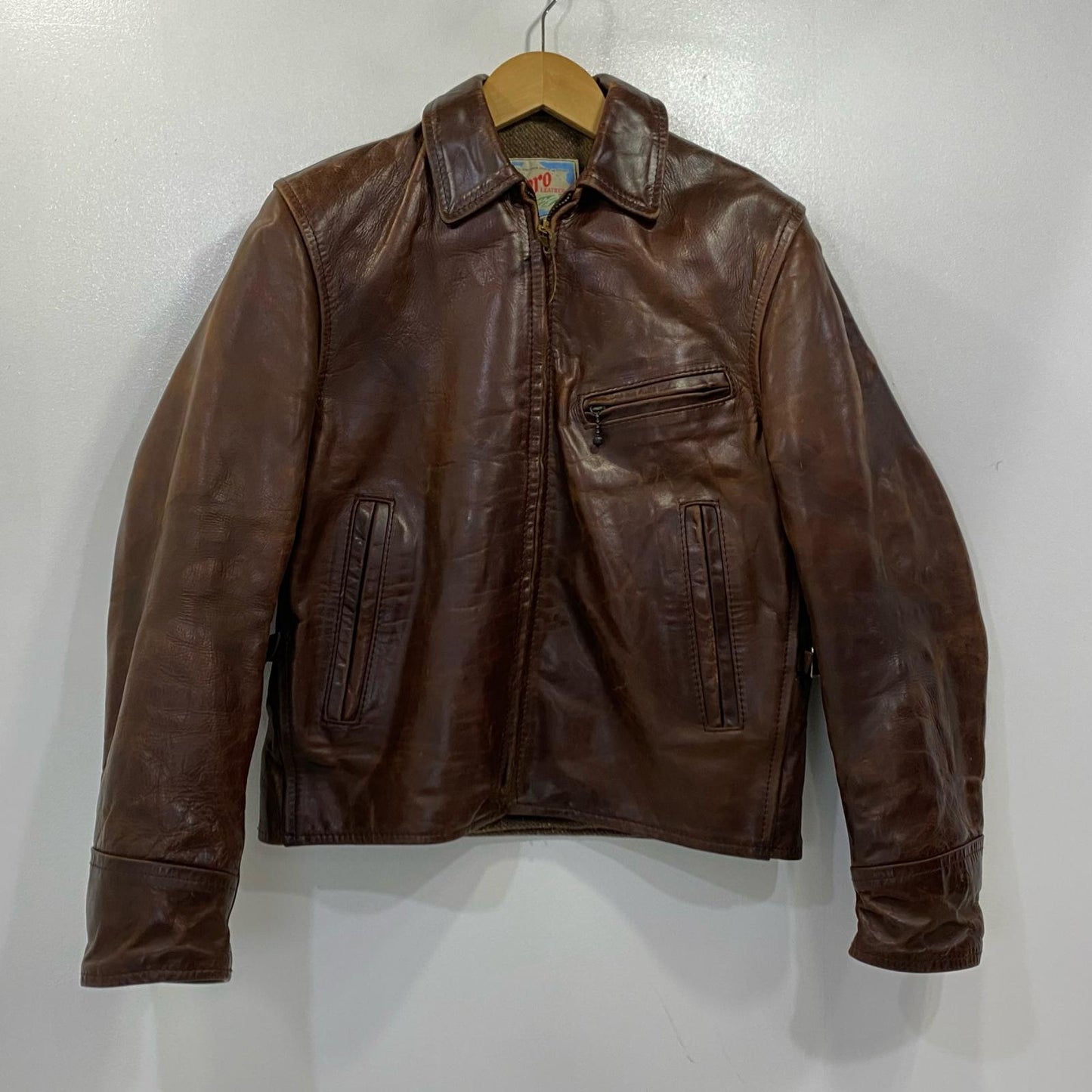 AERO LEATHER | エアロレザー Half Belt Horsehide Jacket レザー レザージャケット ブラウン サイズ：34【姫路東店】