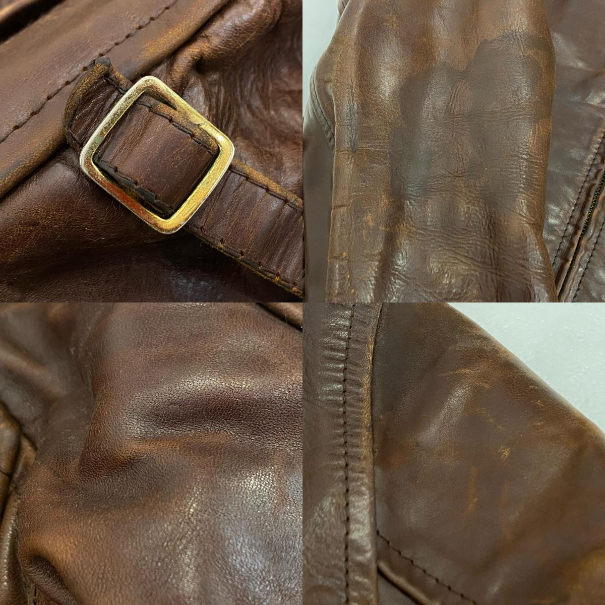 AERO LEATHER | エアロレザー Half Belt Horsehide Jacket レザー レザージャケット ブラウン サイズ：34【姫路東店】