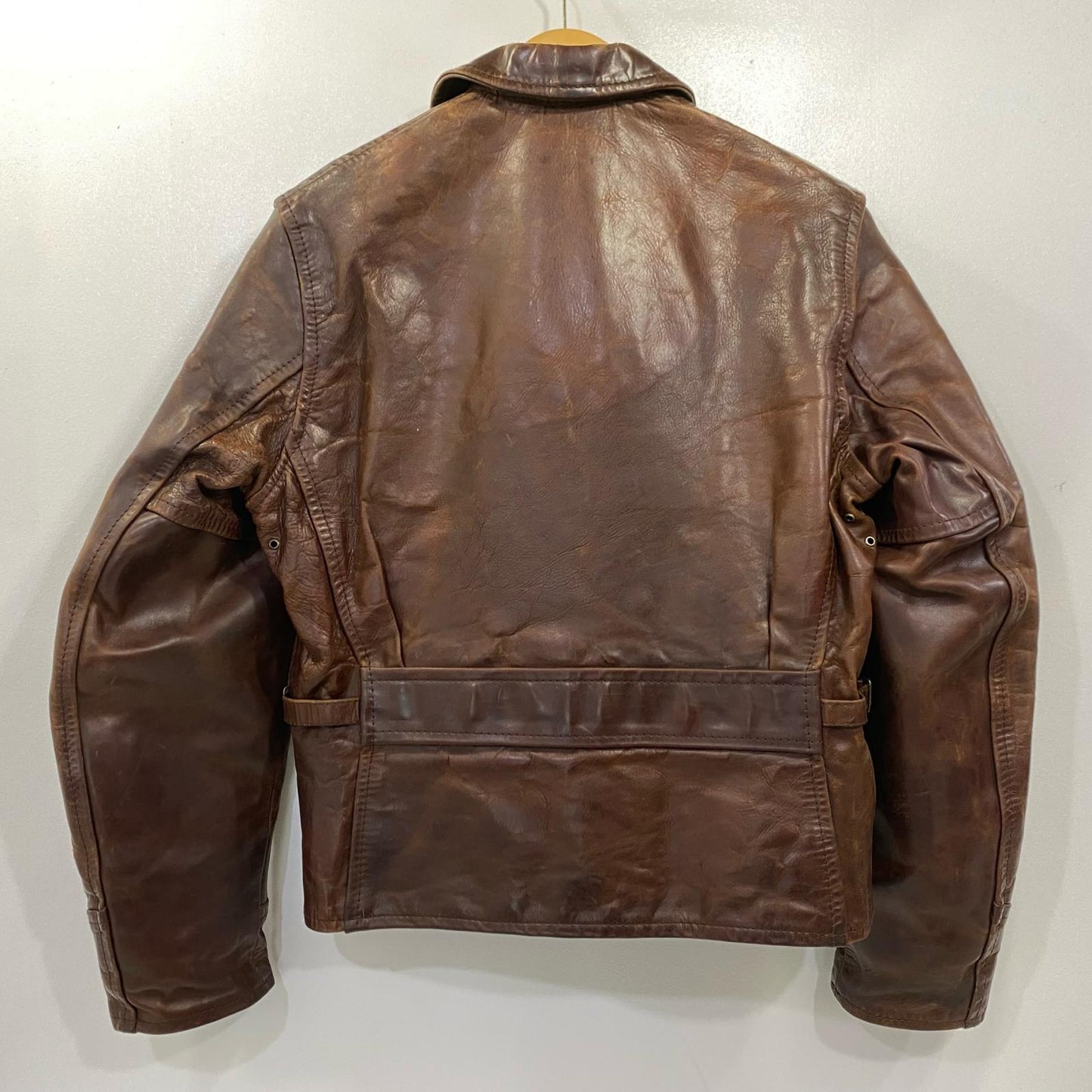AERO LEATHER | エアロレザー Half Belt Horsehide Jacket レザー レザージャケット ブラウン サイズ：34【姫路東店】