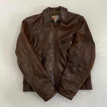 AERO LEATHER | エアロレザー Half Belt Horsehide Jacket レザー レザージャケット ブラウン サイズ：34【姫路東店】