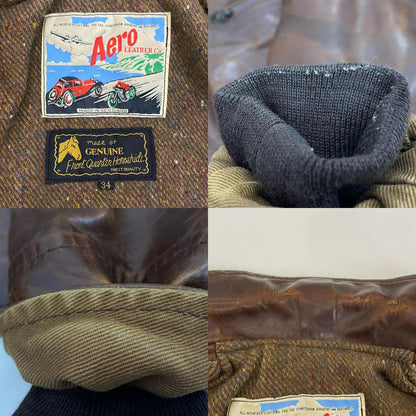AERO LEATHER | エアロレザー Half Belt Horsehide Jacket レザー レザージャケット ブラウン サイズ：34【姫路東店】
