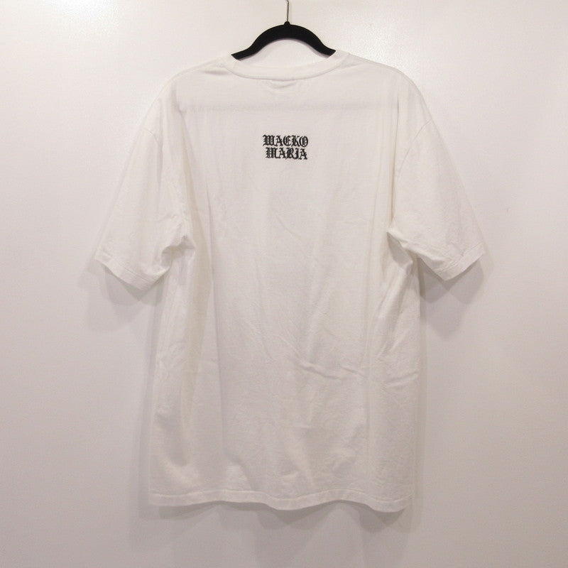 WACKOMARIA | ワコマリア WASHED HEAVY WEIGHT CREW NECK T-SHIRT 半袖Ｔシャツ DEATHROW-WM-WT01 ×DEATH ROW RECORDS ホワイト サイズ：L【姫路東店】