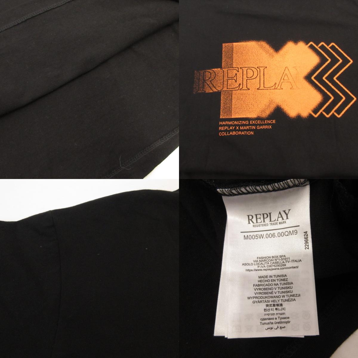 REPLAY | リプレイ FRONT AND BACK LOGO Tシャツ 半袖Ｔシャツ ×Martin Garrix ブラック サイズ：L【姫路東店】
