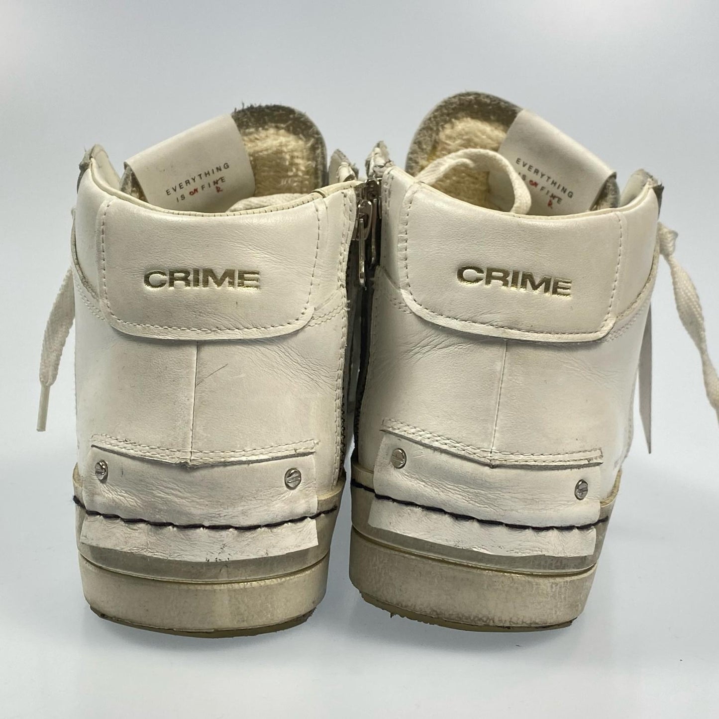 CRIME LONDON クライムロンドン SK8 DELUXE MID スニーカー 17150PP6 EU42 ホワイト【姫路東店】