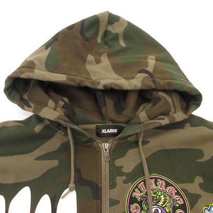 X-LARGE | エクストララージ MULTI LOGO ZIP UP HOODED SWEATSHIRT パーカー 101254012004 カモ サイズ：L【姫路東店】