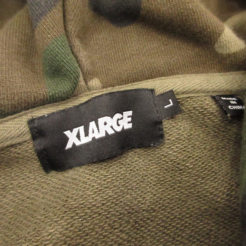 X-LARGE | エクストララージ MULTI LOGO ZIP UP HOODED SWEATSHIRT パーカー 101254012004 カモ サイズ：L【姫路東店】