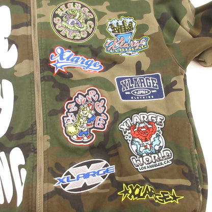 X-LARGE | エクストララージ MULTI LOGO ZIP UP HOODED SWEATSHIRT パーカー 101254012004 カモ サイズ：L【姫路東店】