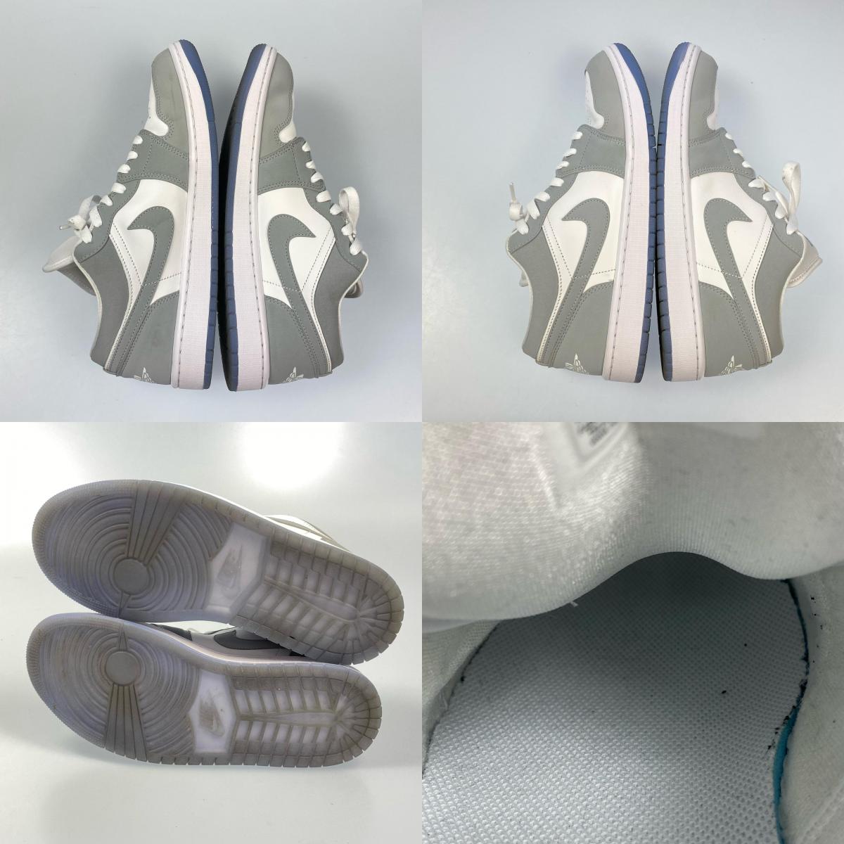 NIKE | ナイキ WMNS AIR JORDAN 1 LOW WHITE/WOLF GREY-ALUMINUM スニーカー DC0774-105 2024S/S 27.5cm グレー【姫路東店】