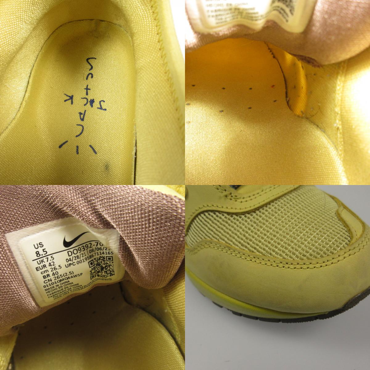 NIKE | ナイキ AIR MAX 1 WHEAT スニーカー DO9392-700 ×Travis Scott イエロー 26.5cm【姫路東店】
