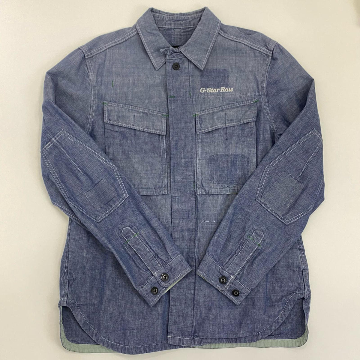 G-STAR | ジースター E Mysterious Overshirt 長袖シャツ D21146 ブルー サイズ：L【姫路東店】