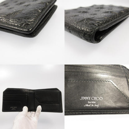 JIMMY CHOO | ジミーチュウ ALBANY EMG 二つ折り財布 ブラック【姫路東店】