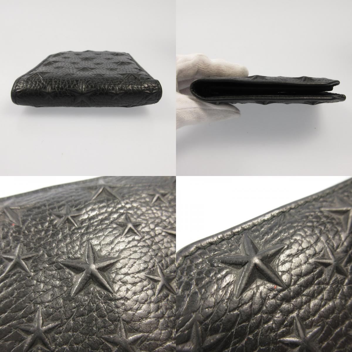 JIMMY CHOO | ジミーチュウ ALBANY EMG 二つ折り財布 ブラック【姫路東店】