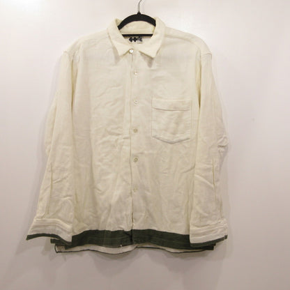 GOODENOUGH | グッドイナフ BLANK LINE FLANNEL SHIRTS 半袖シャツ ×FINESSE　年式:90s ホワイト サイズ：M【姫路東店】