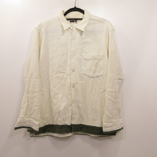 GOODENOUGH | グッドイナフ BLANK LINE FLANNEL SHIRTS 半袖シャツ ×FINESSE　年式:90s ホワイト サイズ：M【姫路東店】