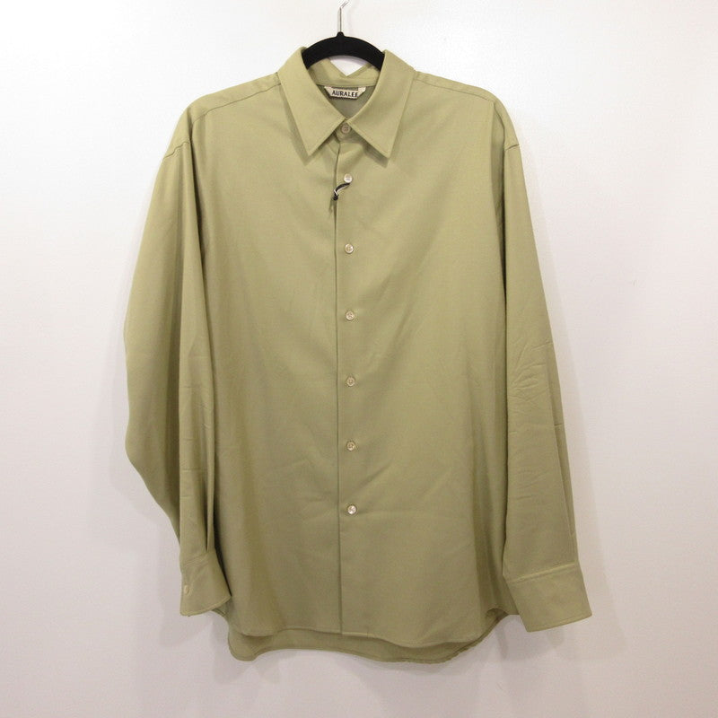 AURALEE | オーラリー SUPER LIGHT WOOL SHIRT 長袖シャツ A25AS01OS ライトグリーン サイズ：3【姫路東店】