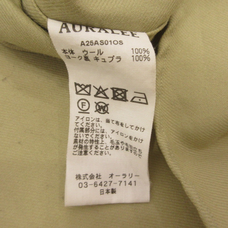AURALEE | オーラリー SUPER LIGHT WOOL SHIRT 長袖シャツ A25AS01OS ライトグリーン サイズ：3【姫路東店】